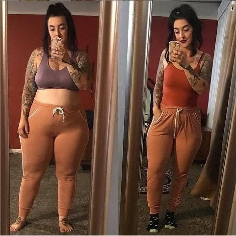 Ropa vieja para el nuevo cuerpo: 20 fotos de chicas antes y después de la pérdida de peso
