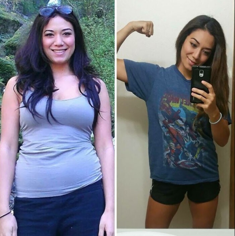Same weight, different body: 30 examples of "before" and "after" training in the gym