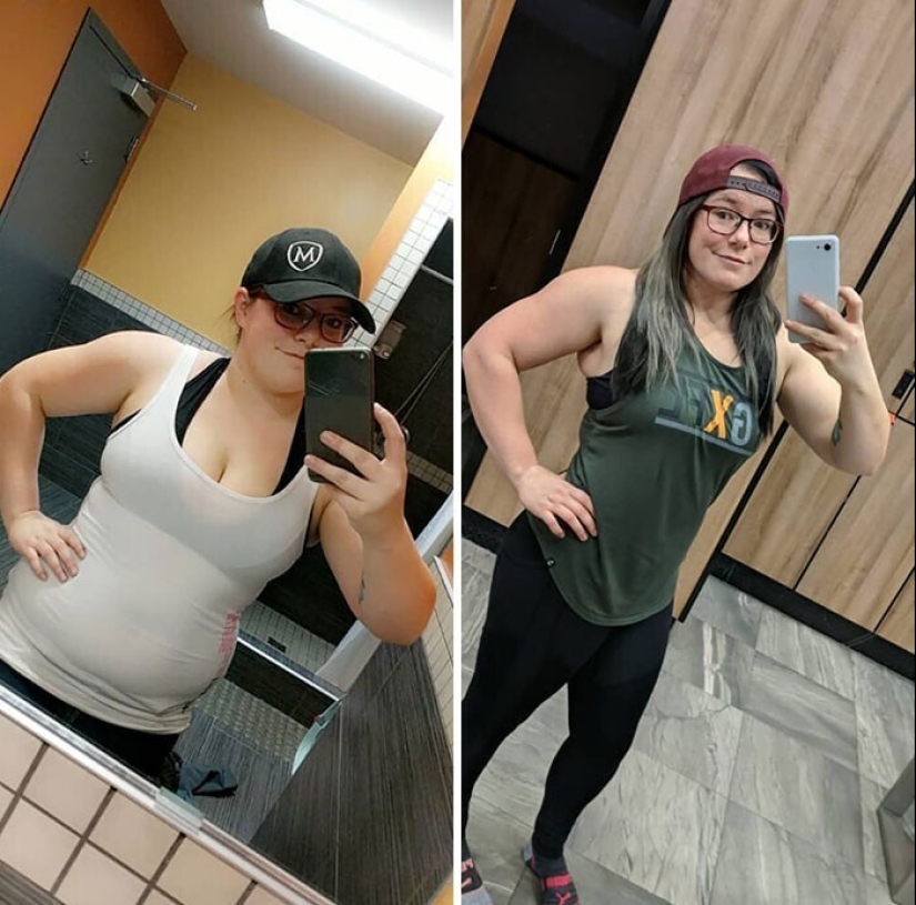 Same weight, different body: 30 examples of "before" and "after" training in the gym