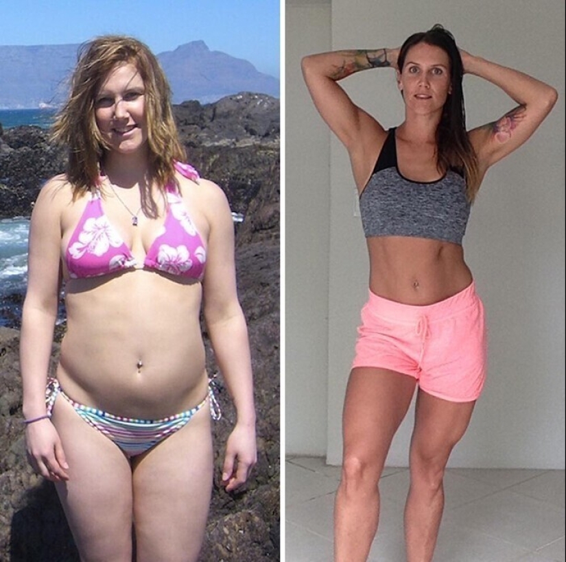 Same weight, different body: 30 examples of "before" and "after" training in the gym