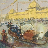 "Sbitenschiki are sneaking around on air sleds": Moscow of the 22-23 centuries on postcards of 1914