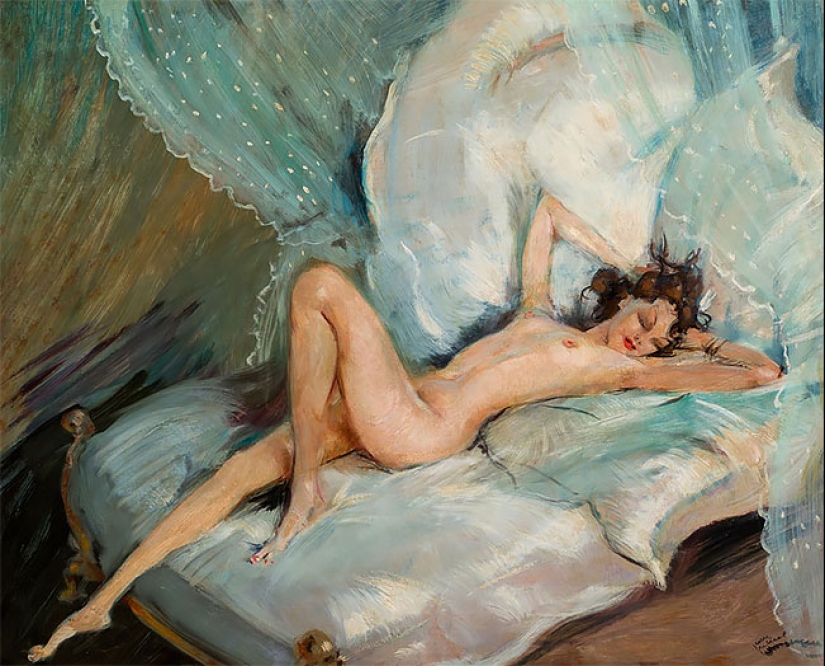 Seductive Parisian women in the paintings of the French artist Jean-Gabriel Domergue