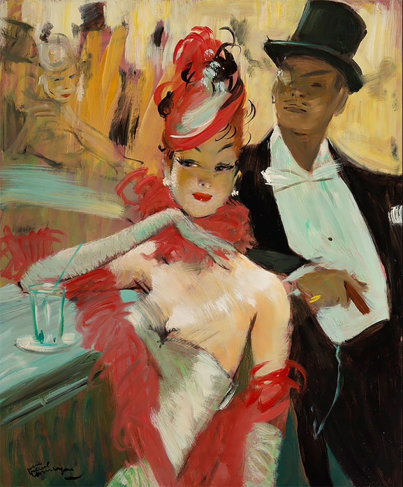Seductive Parisian women in the paintings of the French artist Jean-Gabriel Domergue