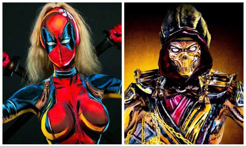 Sexy Kay Pike takes body art to a whole new level