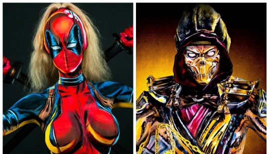 Sexy Kay Pike takes body art to a whole new level