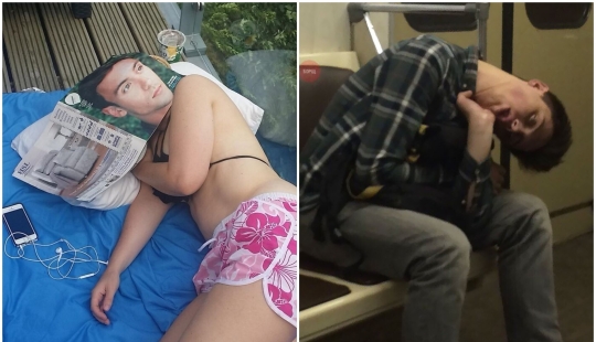 Sleep is sacred: people sleeping in the most ridiculous poses and locations