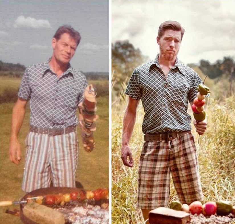 Start the time machine: 25 photos of grandparents who recreated their grandchildren