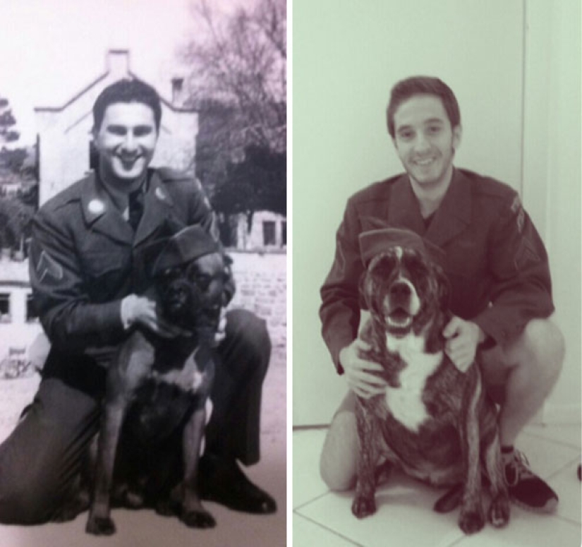 Start the time machine: 25 photos of grandparents who recreated their grandchildren