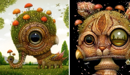 Streams of Consciousness in Naoto Hattori's paintings, similar to hallucinations