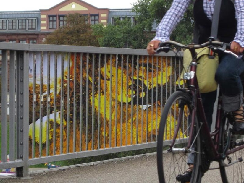 Street art on railings Street art on railings