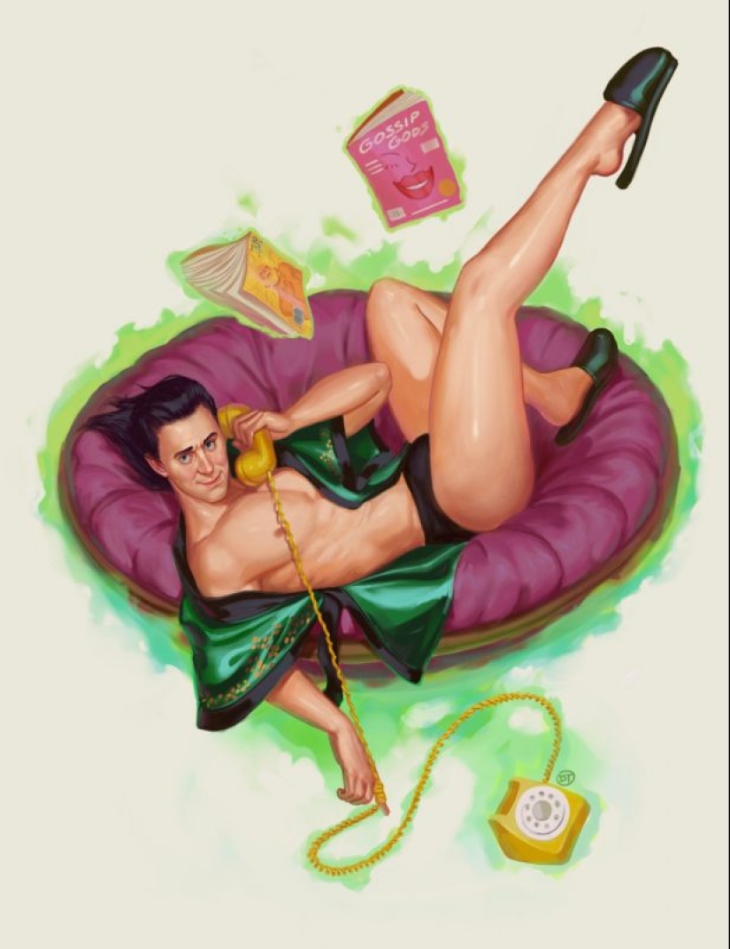 Superhéroes en estilo pin-up por el artista David Talaski-Brown Superhéroes en estilo pin-up por el artista David Talaski-Brown