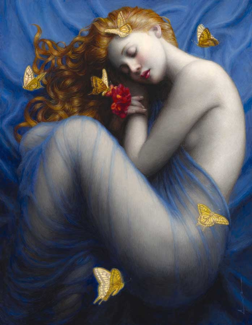 Surreal paintings by Chie Yoshii, celebrating harmony and beauty