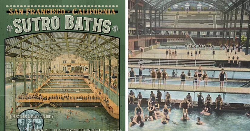 Sutro Baths - the largest water park of the 19th century