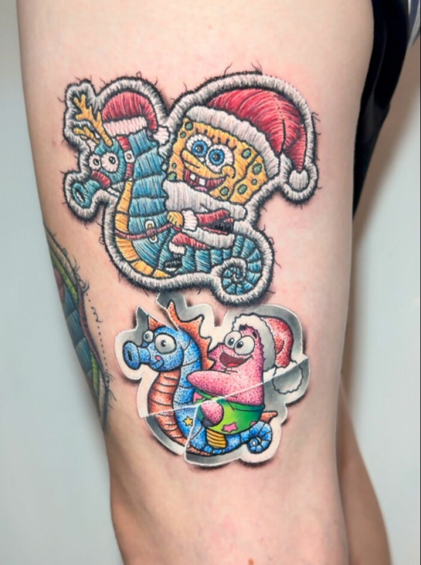 Tattoo Artist Creates Realistic-Looking Embroidery Tattoos, And Here Are His 15 Best Works