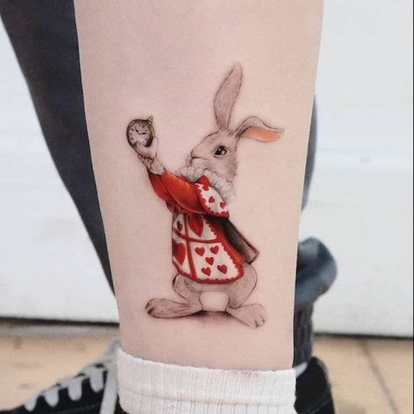 Tattoos of Hakan Adik, combining famous paintings and pop culture characters