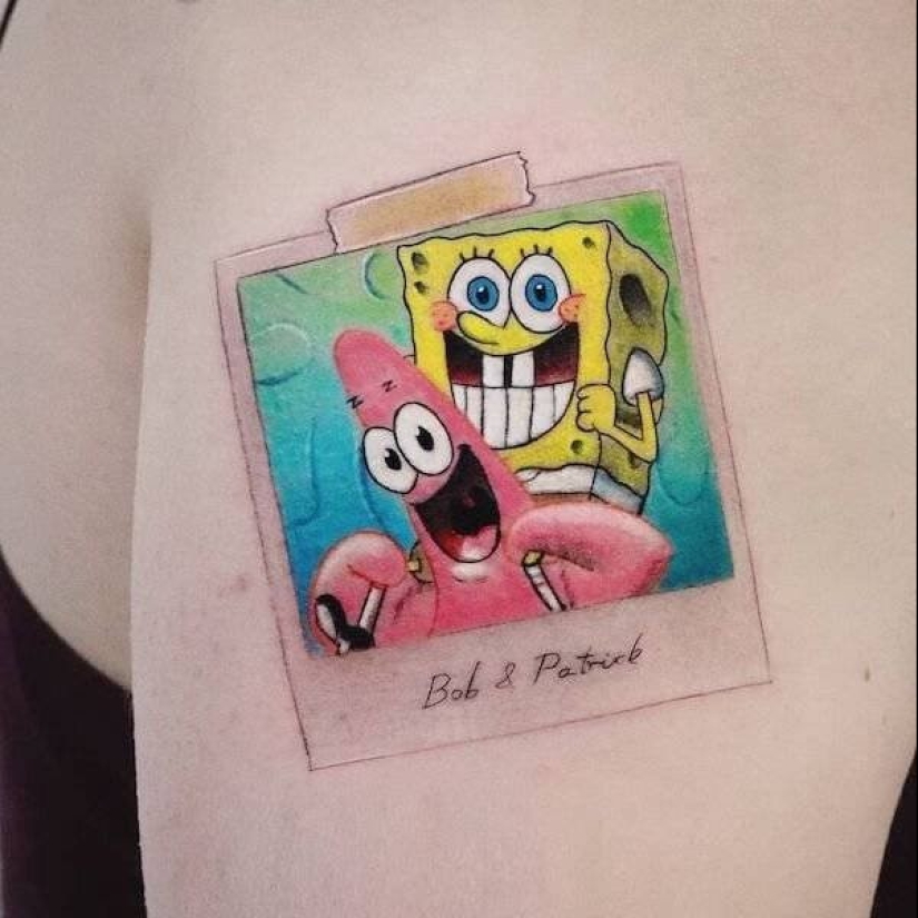 Tattoos of Hakan Adik, combining famous paintings and pop culture characters