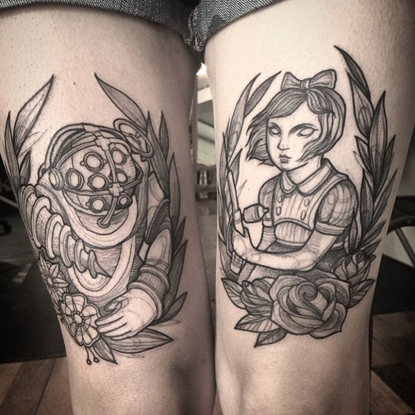 Tattoos that look like pencil drawings Tattoos that look like pencil drawings