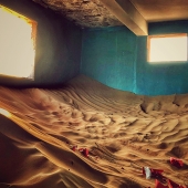 The abandoned ghost village of Al-Madam in the sands of the Emirates