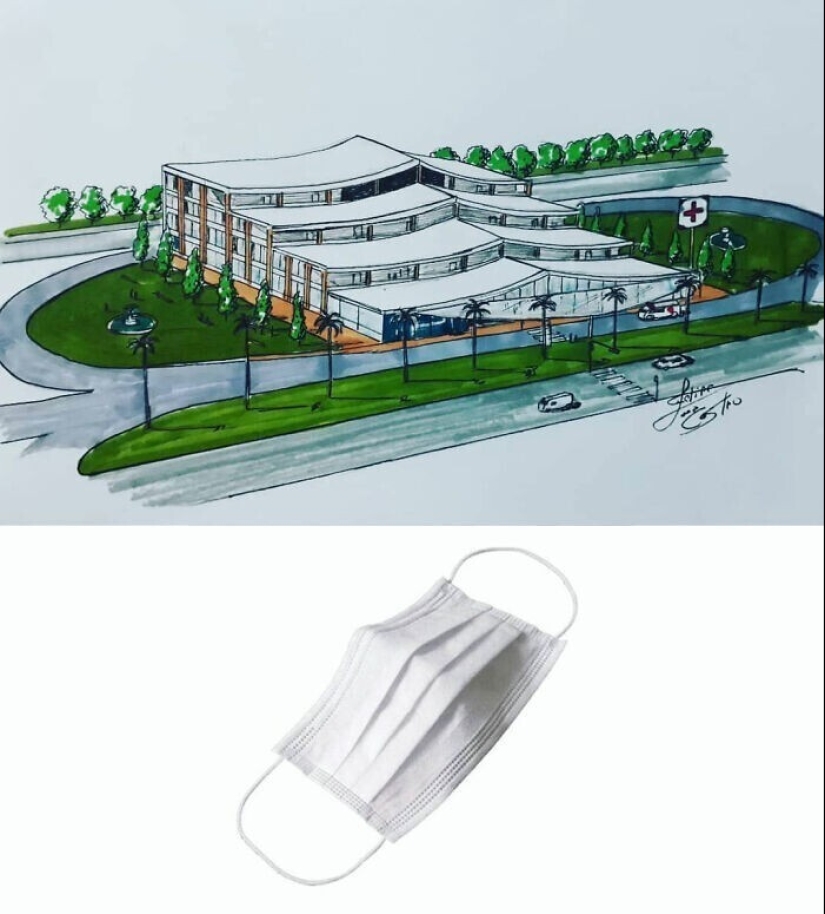 The architect from Brazil draws surreal buildings inspired by familiar objects The architect from Brazil draws surreal buildings inspired by familiar objects