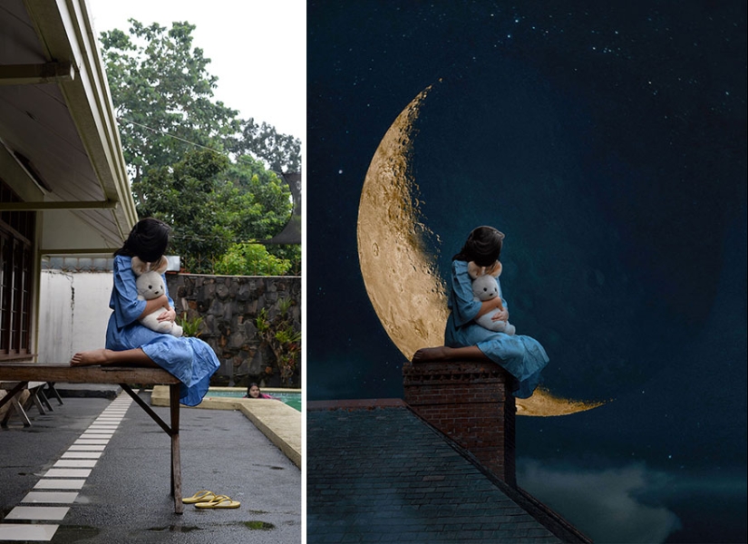 The artist creates fabulous worlds from photos of her backyard, and it's magical