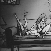 The artist illustrates every day spent with his beloved wife