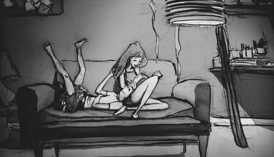 The artist illustrates every day spent with his beloved wife