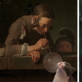 The artist made the paintings of the old masters even better by adding cats there