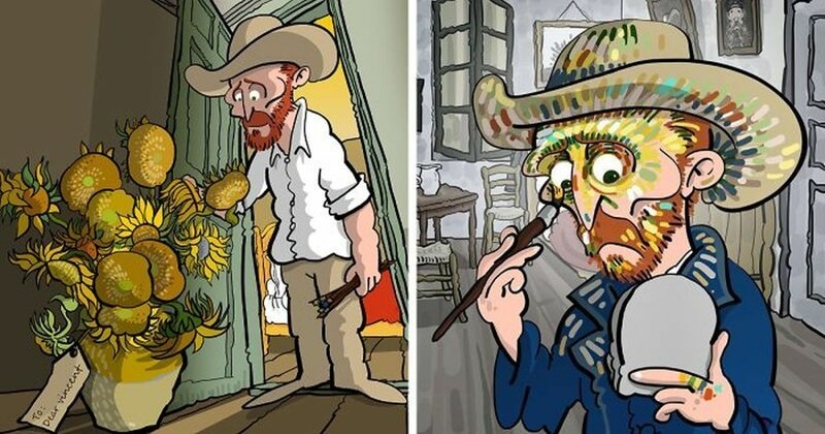 The artist painted how he sees the life of Van Gogh
