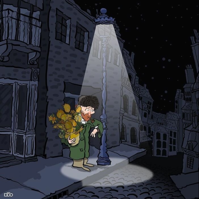 The artist painted how he sees the life of Van Gogh