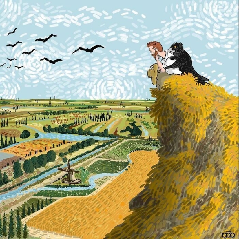 The artist painted how he sees the life of Van Gogh