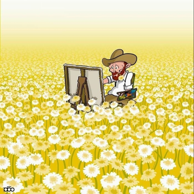 The artist painted how he sees the life of Van Gogh