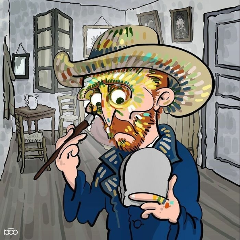 The artist painted how he sees the life of Van Gogh