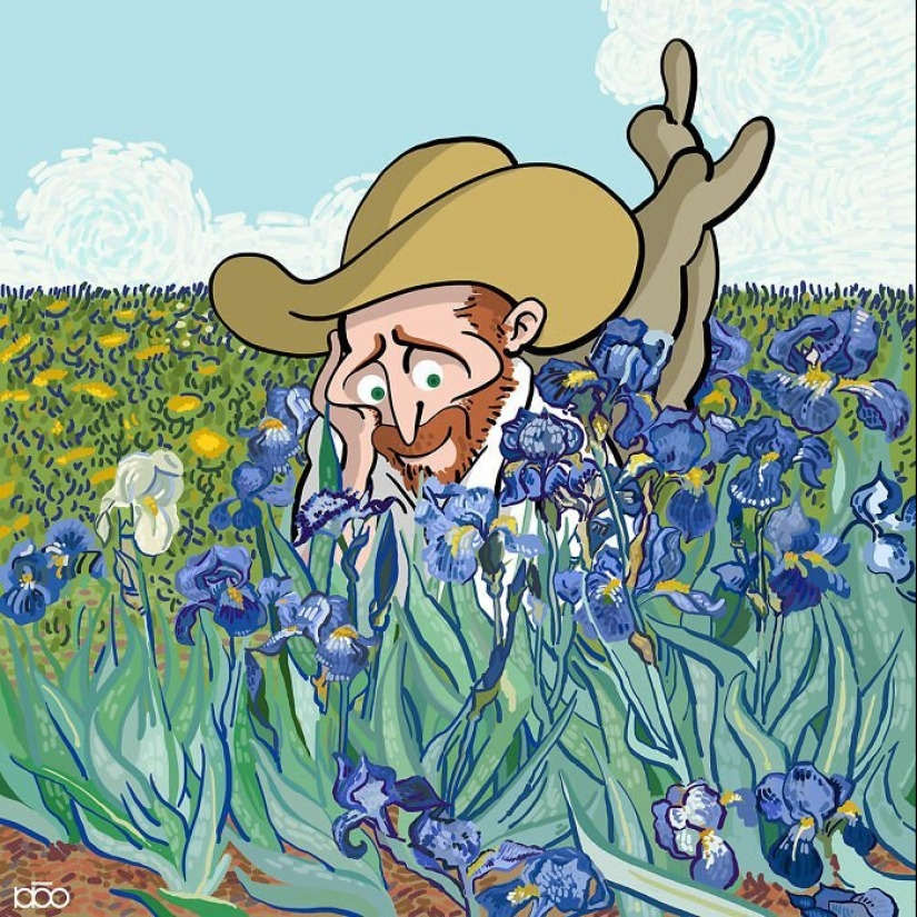 The artist painted how he sees the life of Van Gogh