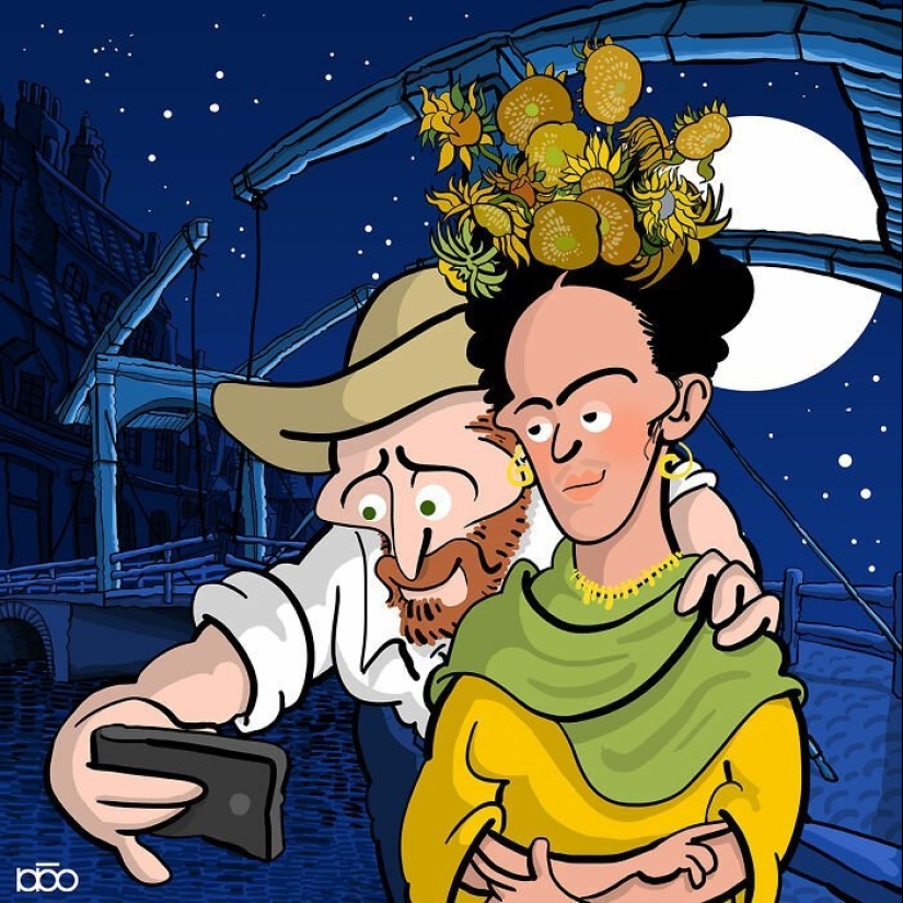 The artist painted how he sees the life of Van Gogh