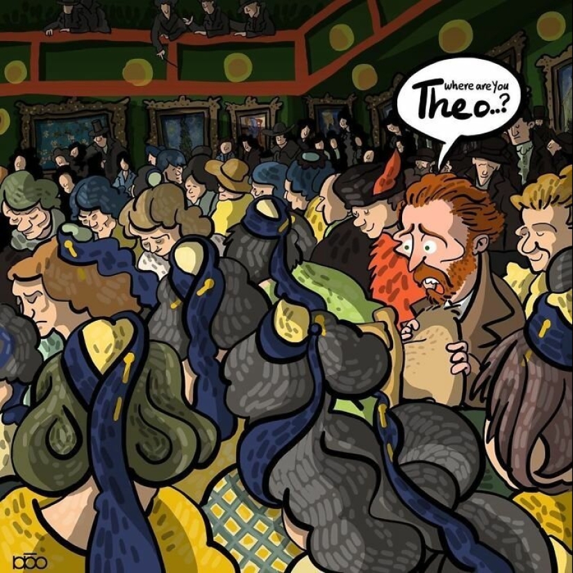 The artist painted how he sees the life of Van Gogh