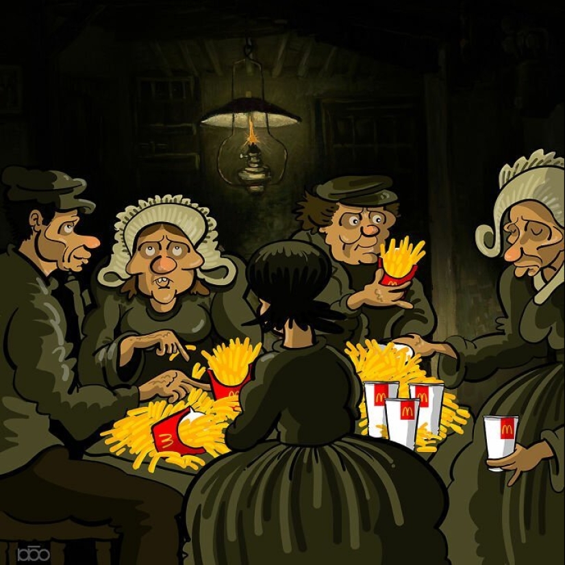 The artist painted how he sees the life of Van Gogh