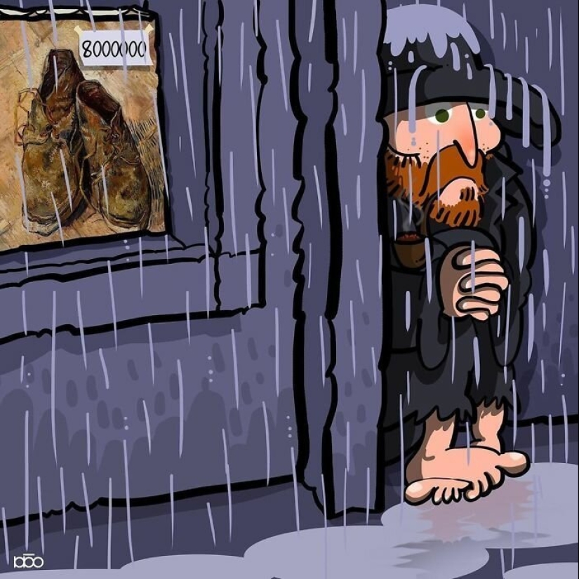 The artist painted how he sees the life of Van Gogh