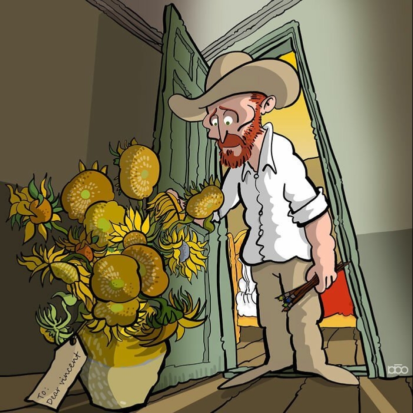 The artist painted how he sees the life of Van Gogh
