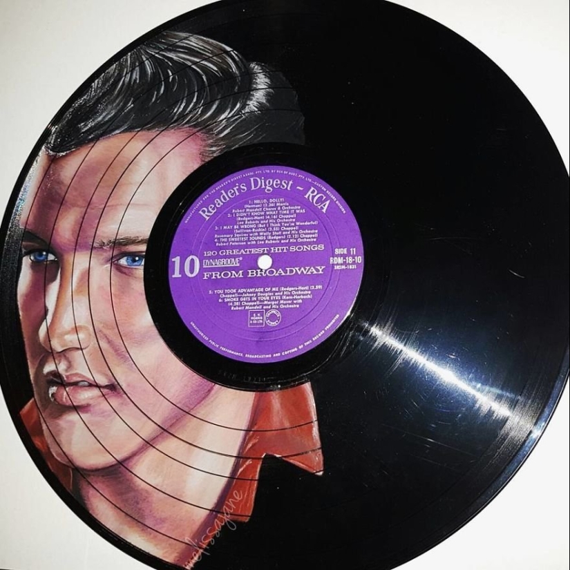 The artist turns old vinyl records into works of art The artist turns old vinyl records into works of art
