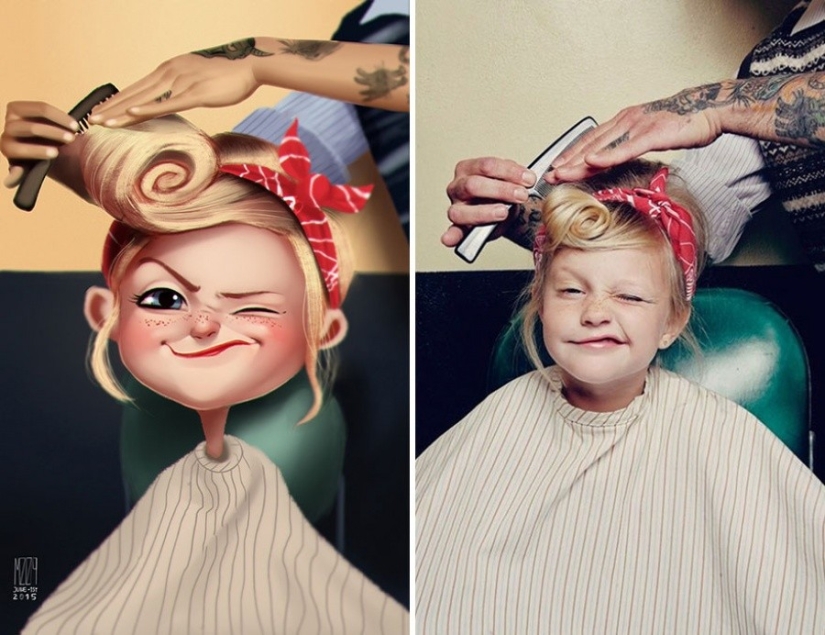 The artist turns photos of random people into amazing illustrations