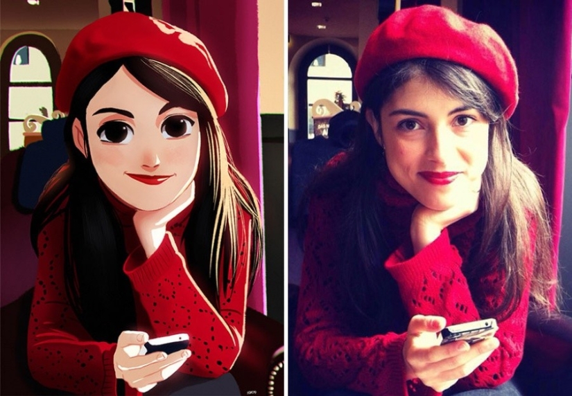 The artist turns photos of random people into amazing illustrations