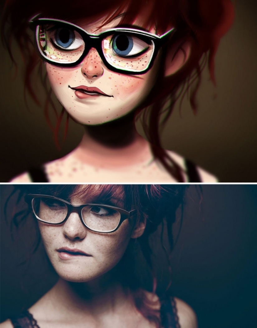 The artist turns photos of random people into amazing illustrations