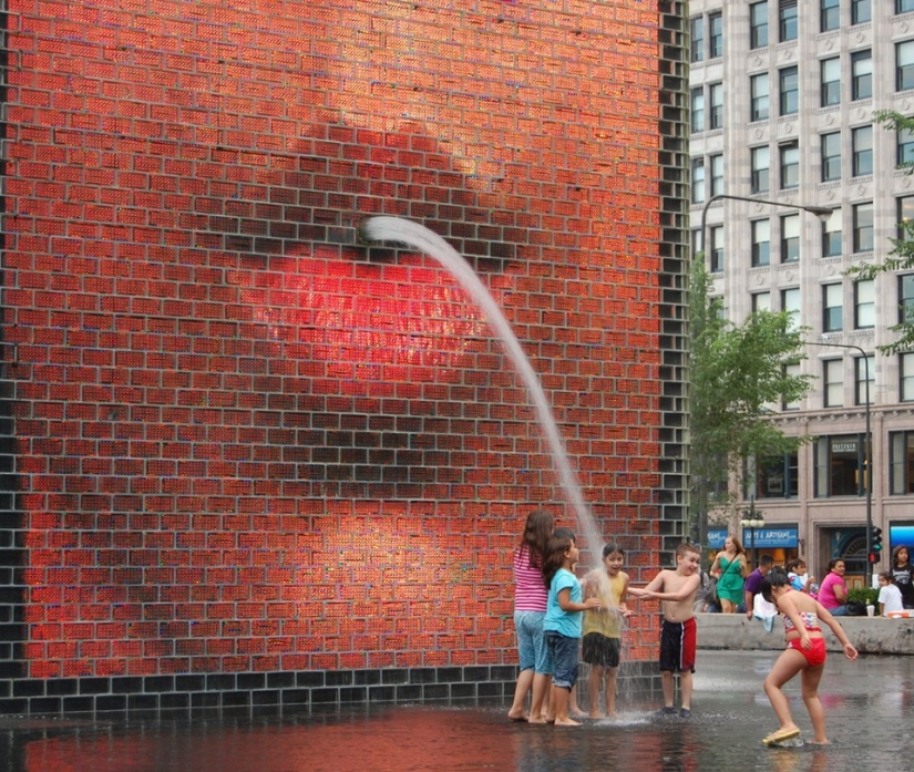 The Crown Fountain is a unique video sculpture from Chicago's Millennium Park
