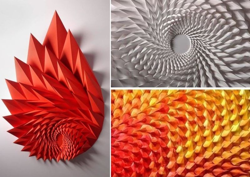 The engineer creates from paper geometric paintings and gifs, from which the eyes go crazy The engineer creates from paper geometric paintings and gifs, from which the eyes go crazy