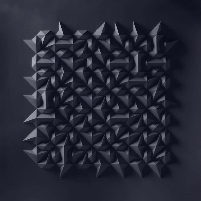 The engineer creates from paper geometric paintings and gifs, from which the eyes go crazy The engineer creates from paper geometric paintings and gifs, from which the eyes go crazy