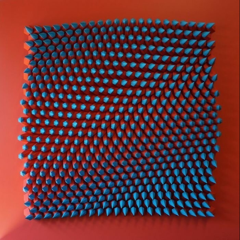 The engineer creates from paper geometric paintings and gifs, from which the eyes go crazy The engineer creates from paper geometric paintings and gifs, from which the eyes go crazy