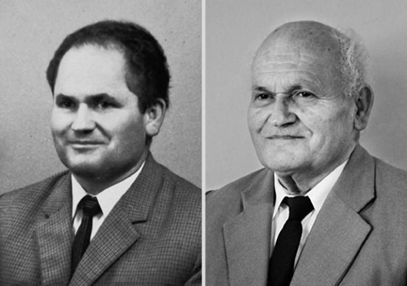 The inexorable passage of time in portraits from the series " before and after» The inexorable passage of time in portraits from the series " before and after»