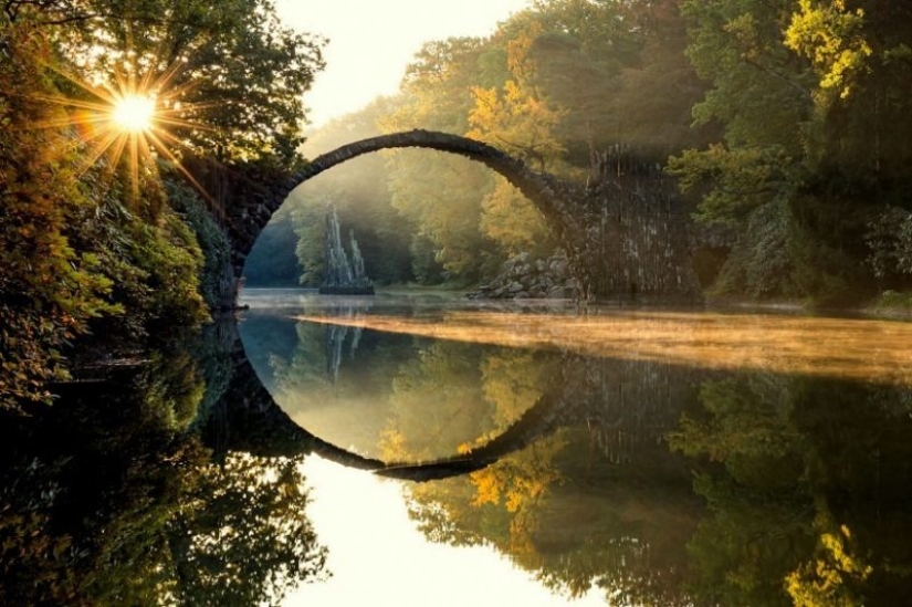 The mystical Rakotzbruke Bridge, which was built by the devil
