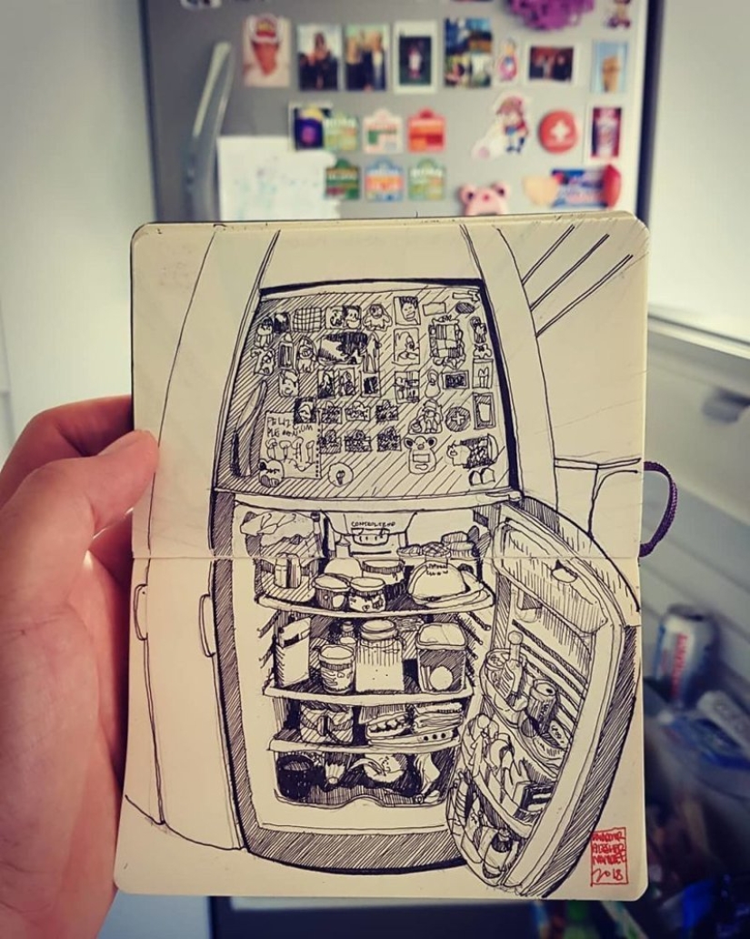 The reality is transferred to the paper: the incredible sketches of the architect from Colombia