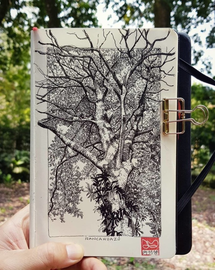 The reality is transferred to the paper: the incredible sketches of the architect from Colombia